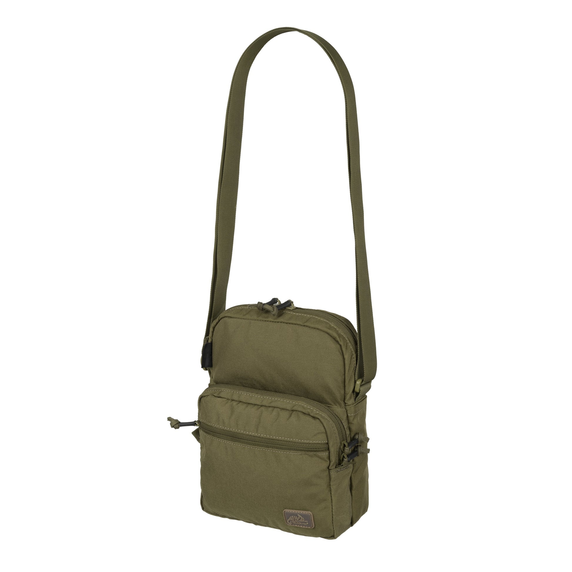 Bolsa de hombro EDC Compact negra HELIKON-TEX con dos bolsillos frontales y bolsillo trasero con velcro