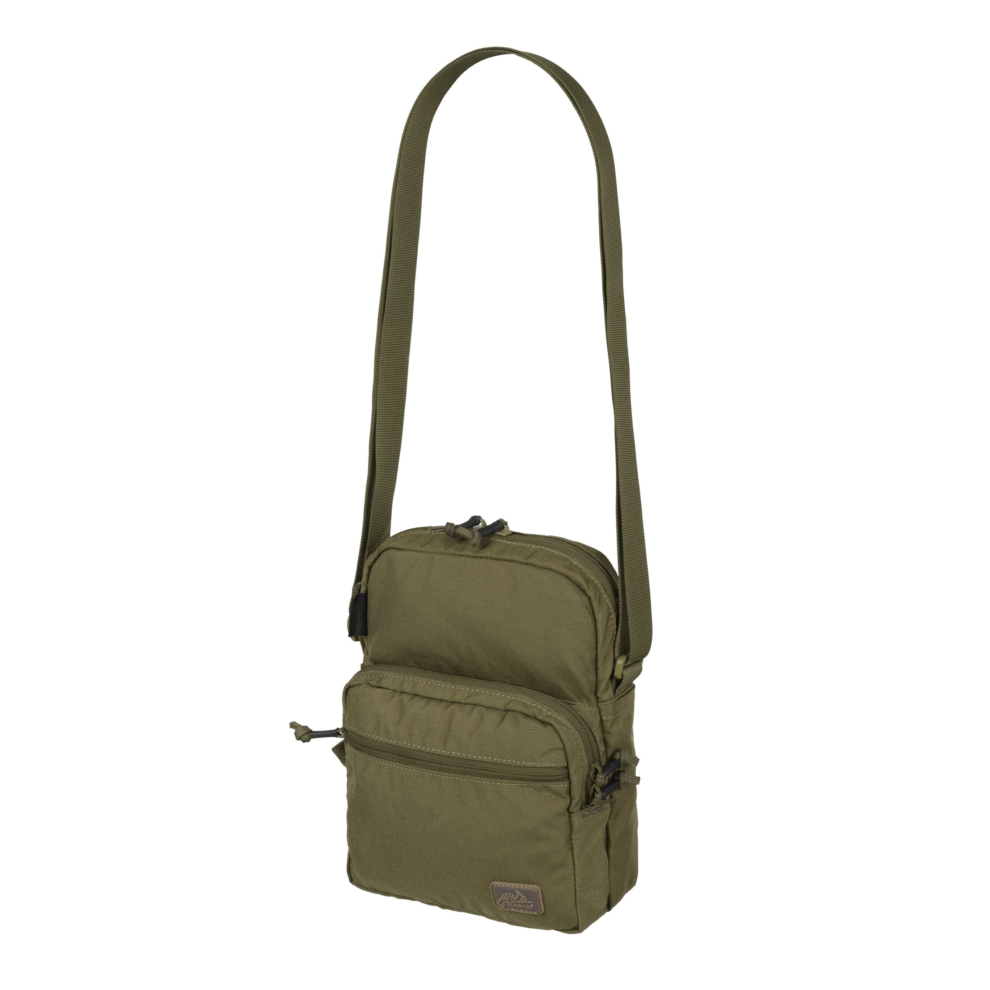 Bolsa de hombro EDC Compact negra HELIKON-TEX con dos bolsillos frontales y bolsillo trasero con velcro