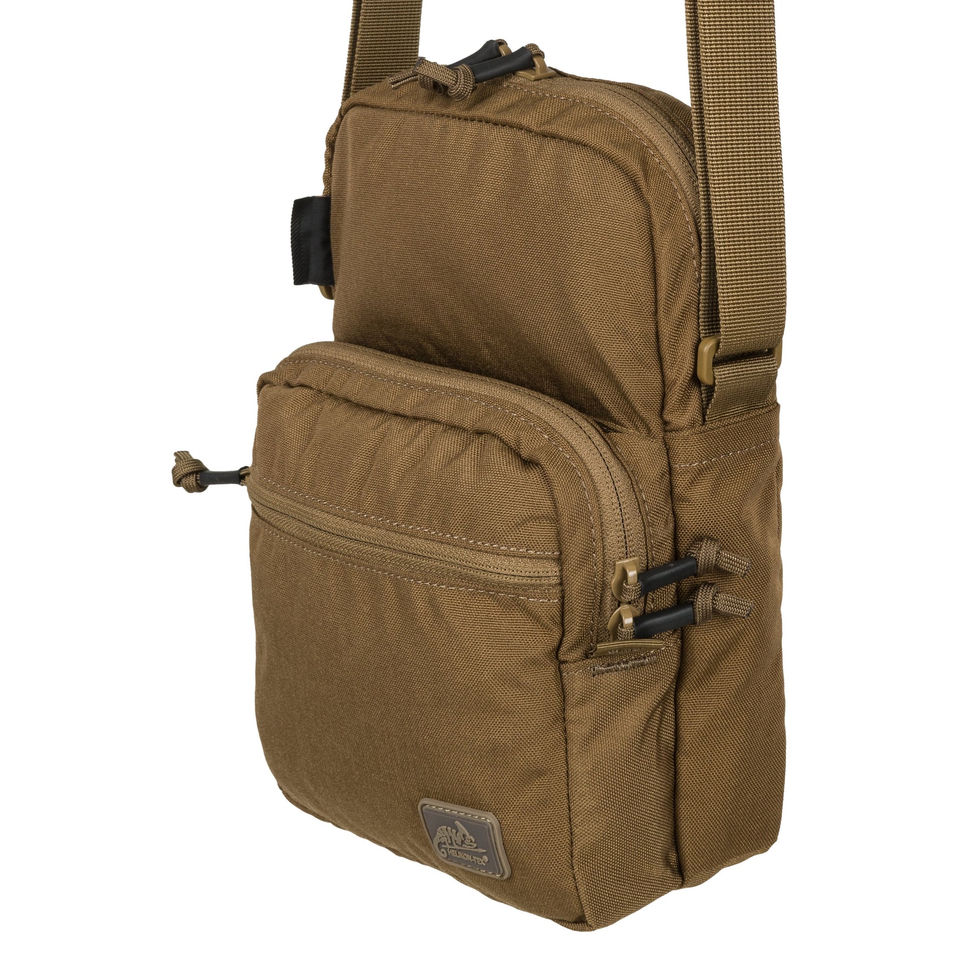Bolsa de hombro EDC Compact negra HELIKON-TEX con dos bolsillos frontales y bolsillo trasero con velcro