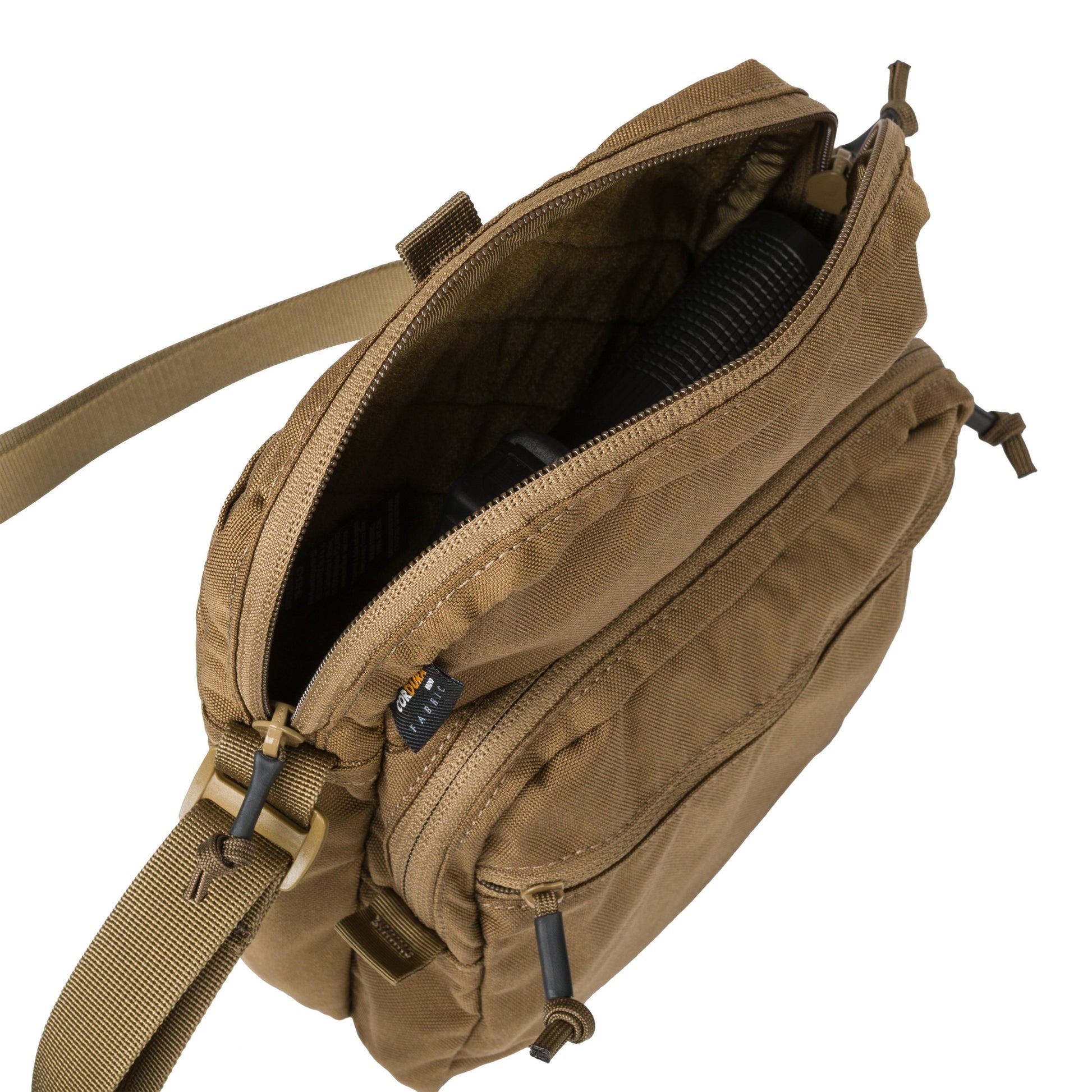 Bolsa de hombro EDC Compact negra HELIKON-TEX con dos bolsillos frontales y bolsillo trasero con velcro
