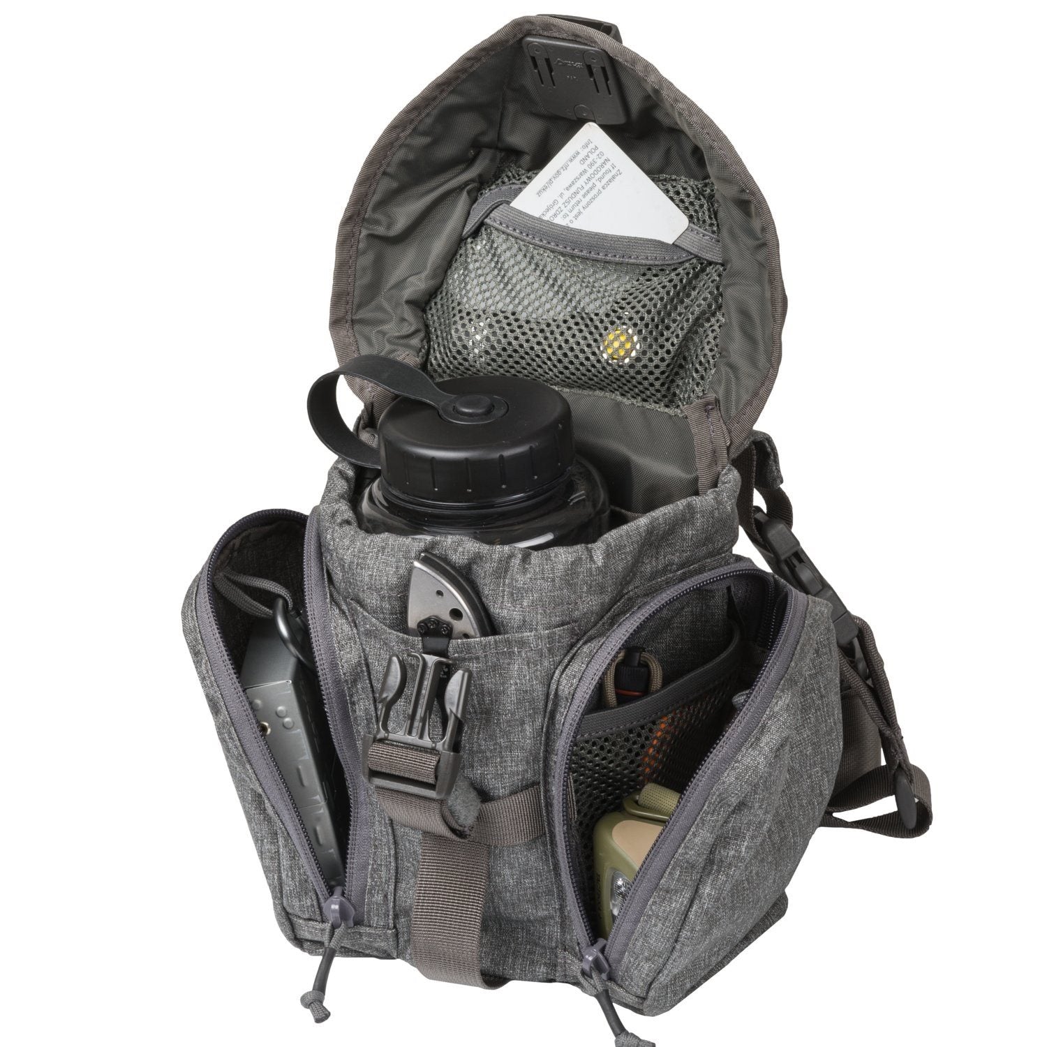 Bolsa bandolera ESSENTIAL KITBAG negra, Cordura, 2,5 L, 22x12x9 cm, correa extraíble compatible MOLLE/PALS