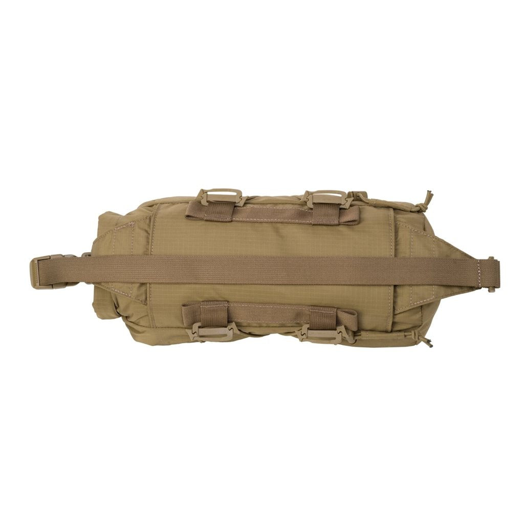 Vak FOXHOLE negro: bolsa resistente con correa ajustable, uso hombro/cintura y compatible con MOLLE/PALS