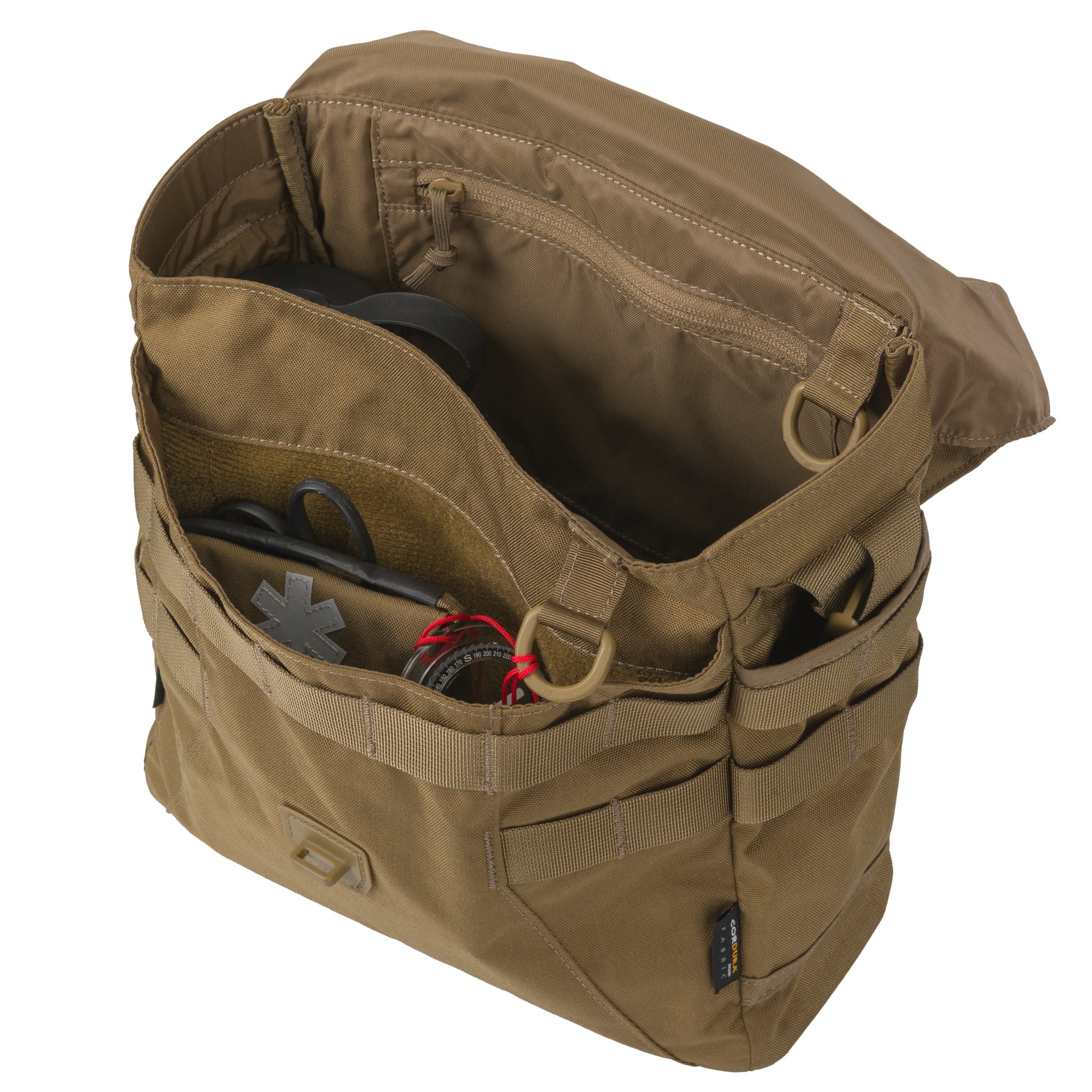 Bolso bandolera Haversack Earth Brown/Clay con sistema MOLLE/PALS, dos bolsillos exteriores y dos compartimentos interiores