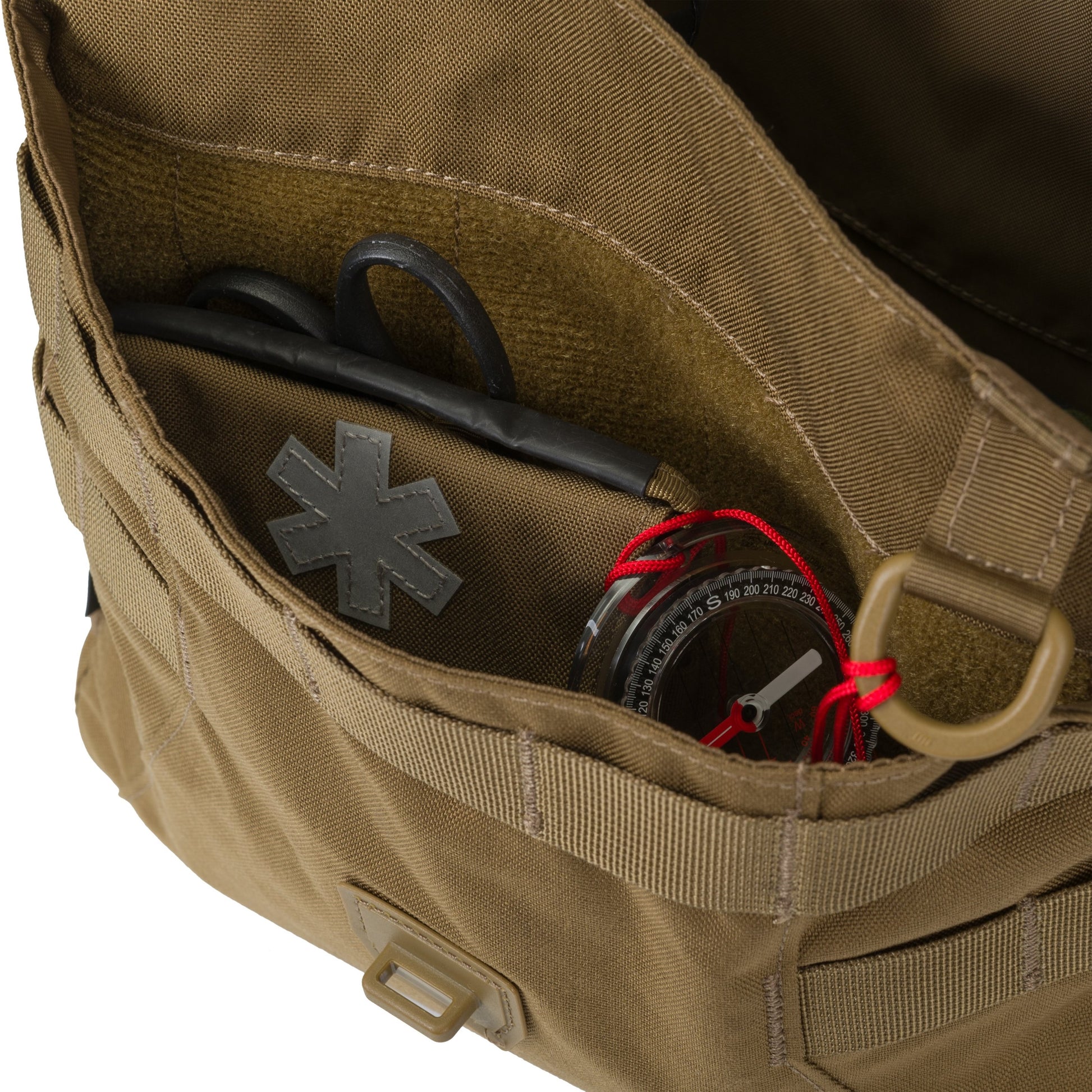 Bolso bandolera Haversack Earth Brown/Clay con sistema MOLLE/PALS, dos bolsillos exteriores y dos compartimentos interiores