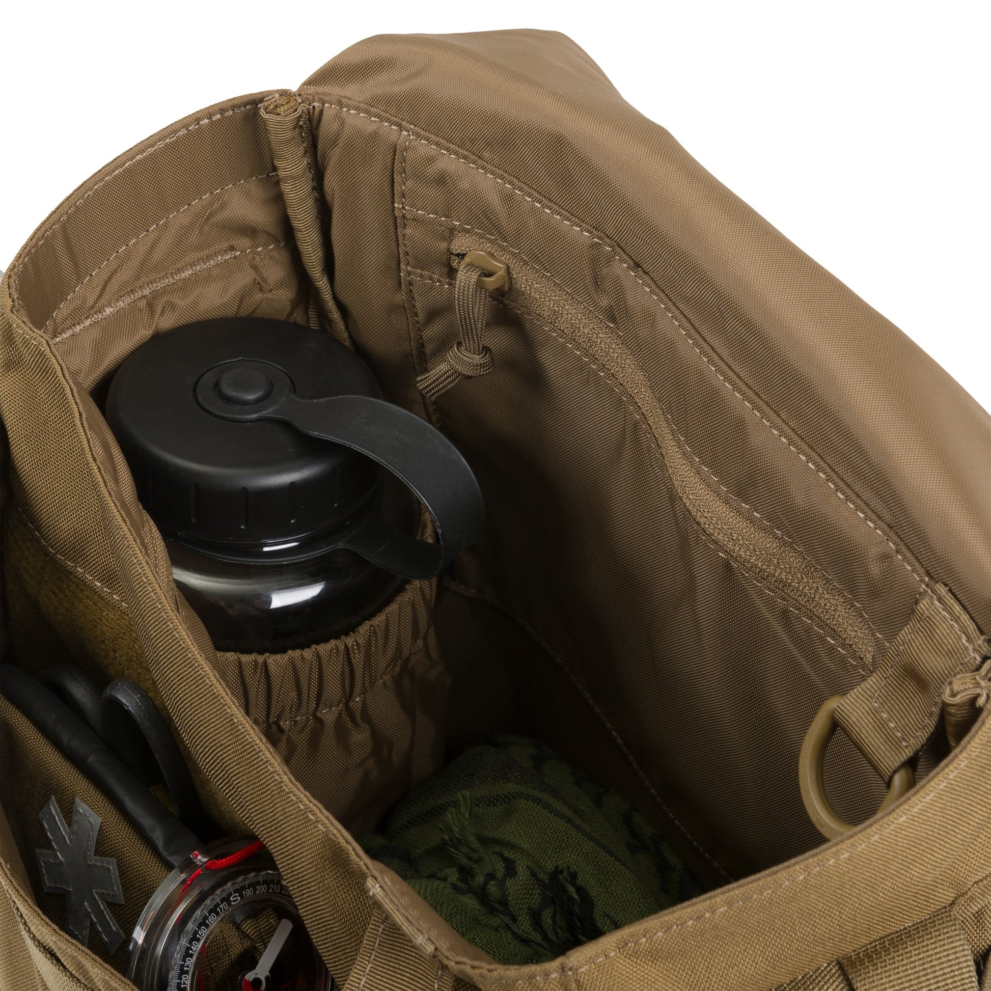 Bolso bandolera Haversack Earth Brown/Clay con sistema MOLLE/PALS, dos bolsillos exteriores y dos compartimentos interiores
