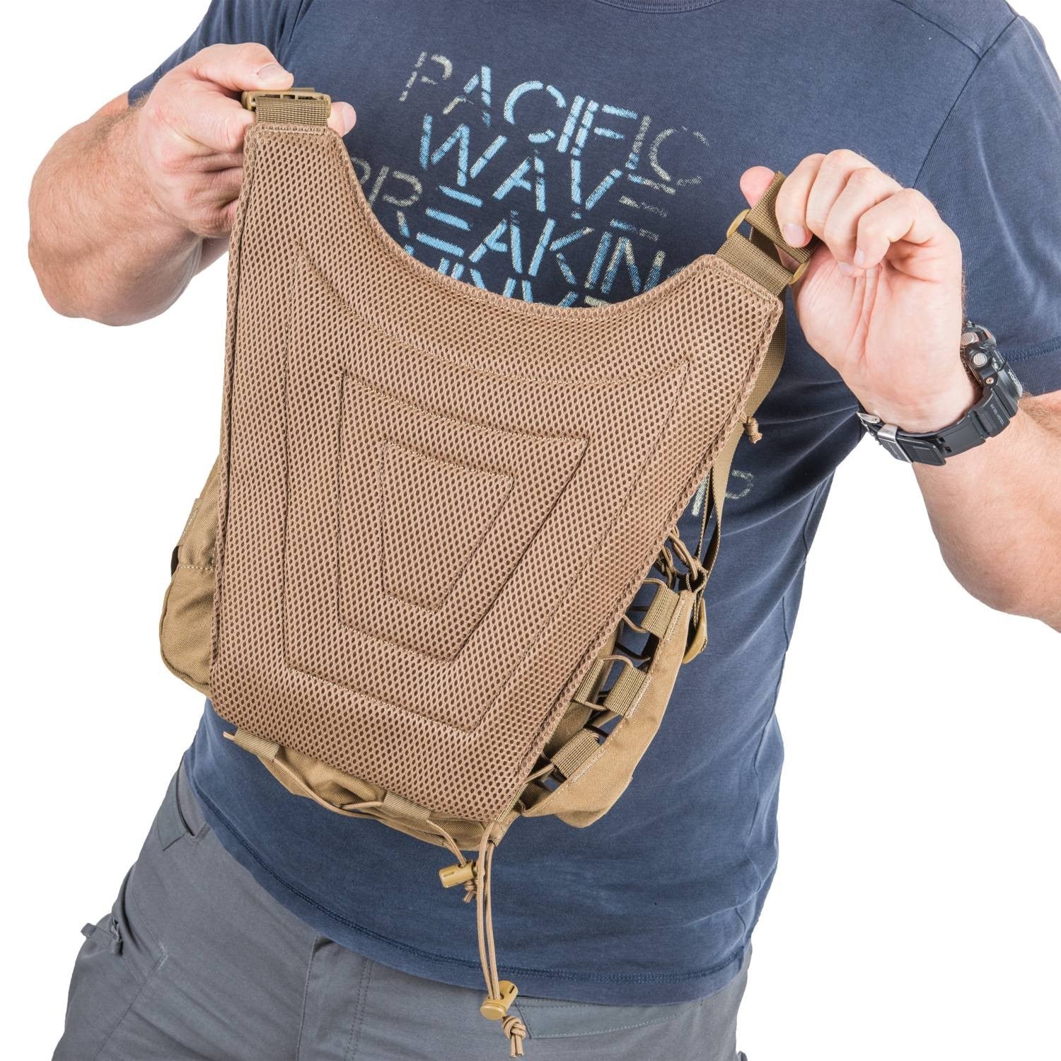 Bolso bandolera EDC NP azul, compacto con compartimento principal y organizador interior