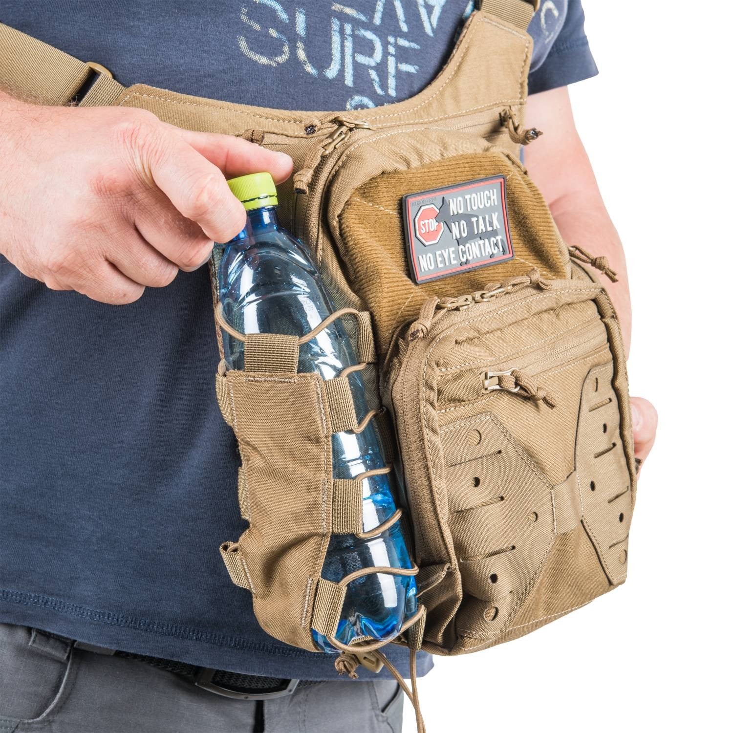 Bolso bandolera EDC NP azul, compacto con compartimento principal y organizador interior