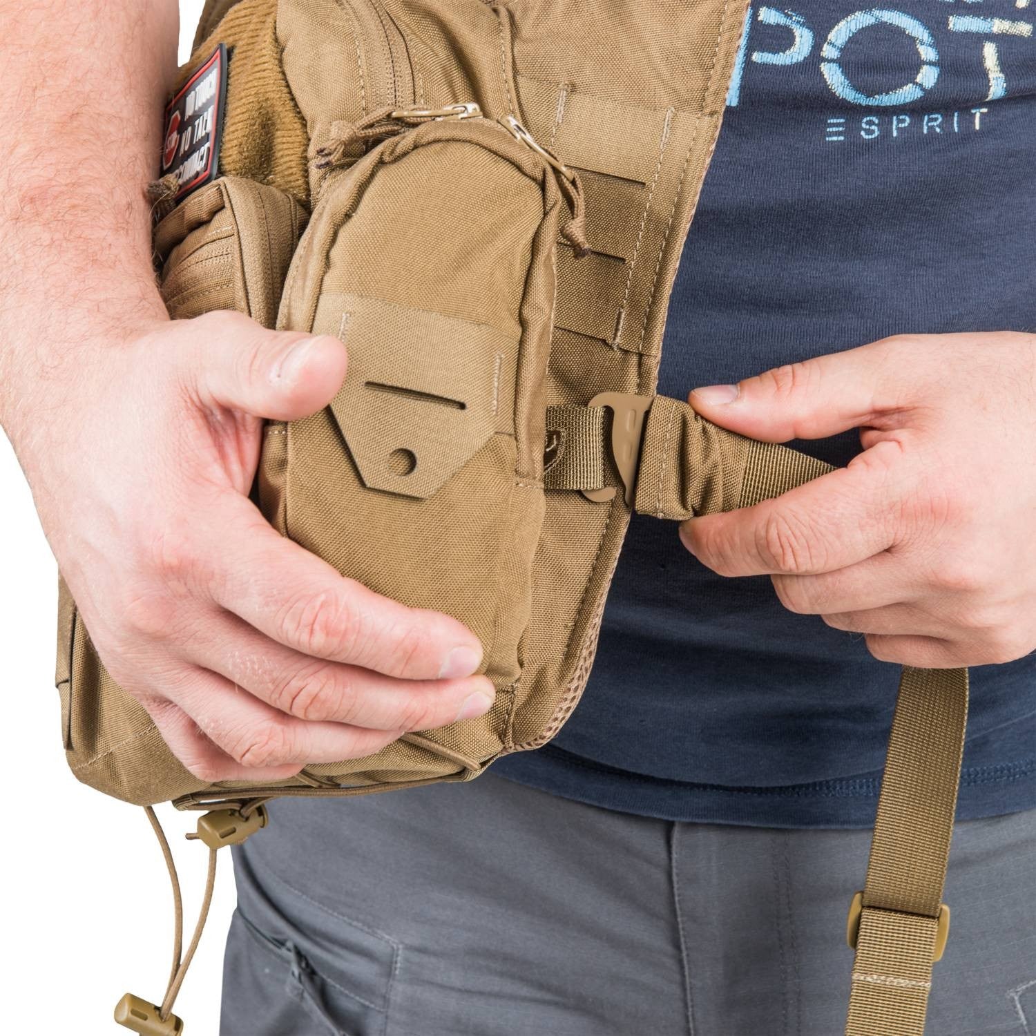 Bolso bandolera EDC NP azul, compacto con compartimento principal y organizador interior