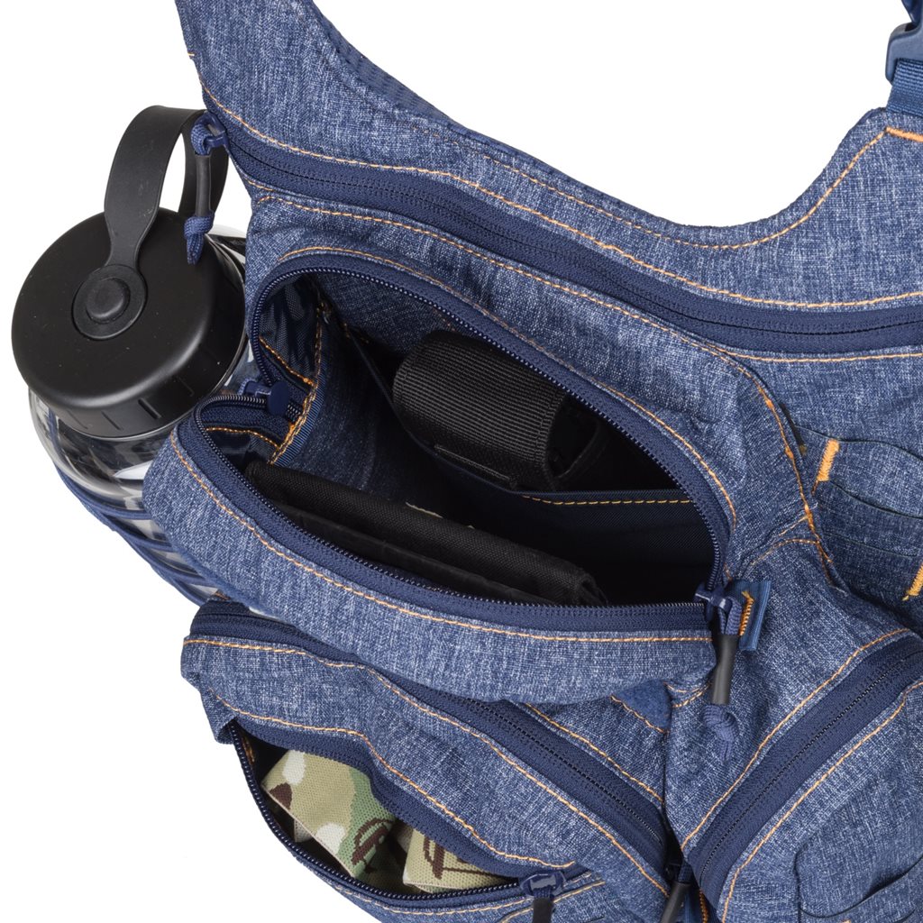 Bolso bandolera EDC NP azul, compacto con compartimento principal y organizador interior