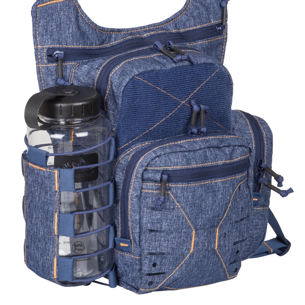 Bolso bandolera EDC NP azul, compacto con compartimento principal y organizador interior
