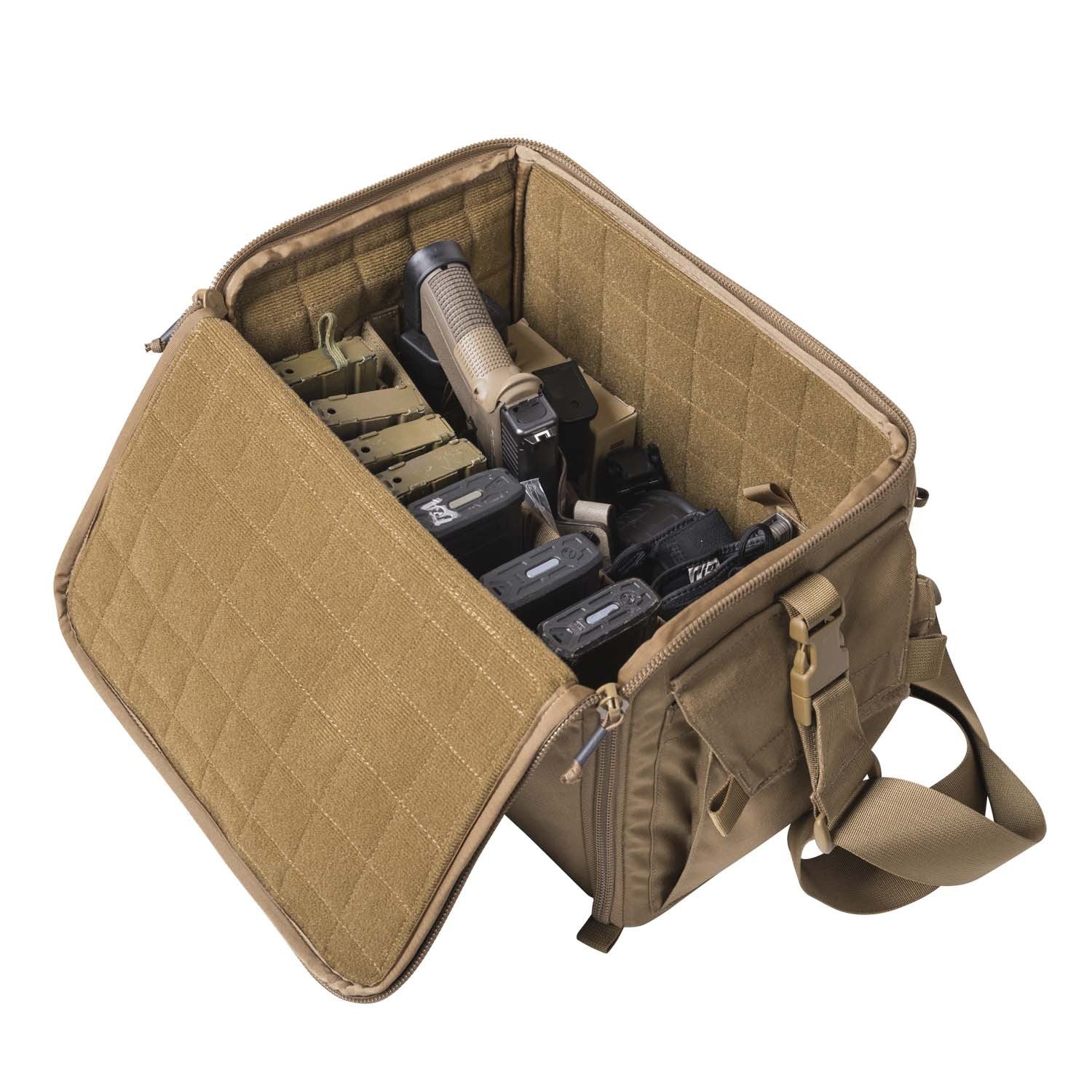 Bolsa RANGE COYOTE compacta para tiradores, interior para cargadores y múltiples bolsillos