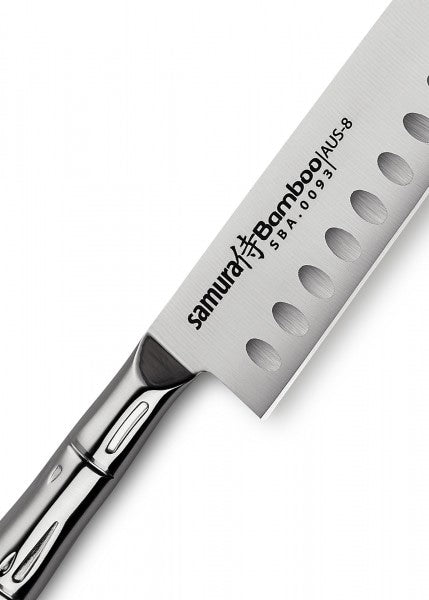 Cuchillo Samura Bambú Pequeño Santoku. Kullenschliff, 137 mm TCSBA-0093 - Espadas y Más