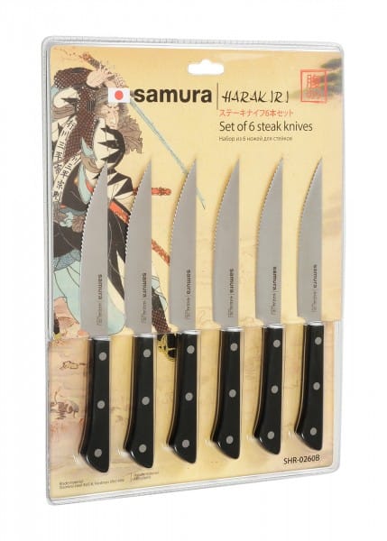 Juego de 6 cuchillos de carne Samura Harakiri TCSHR-0260B - Espadas y Más