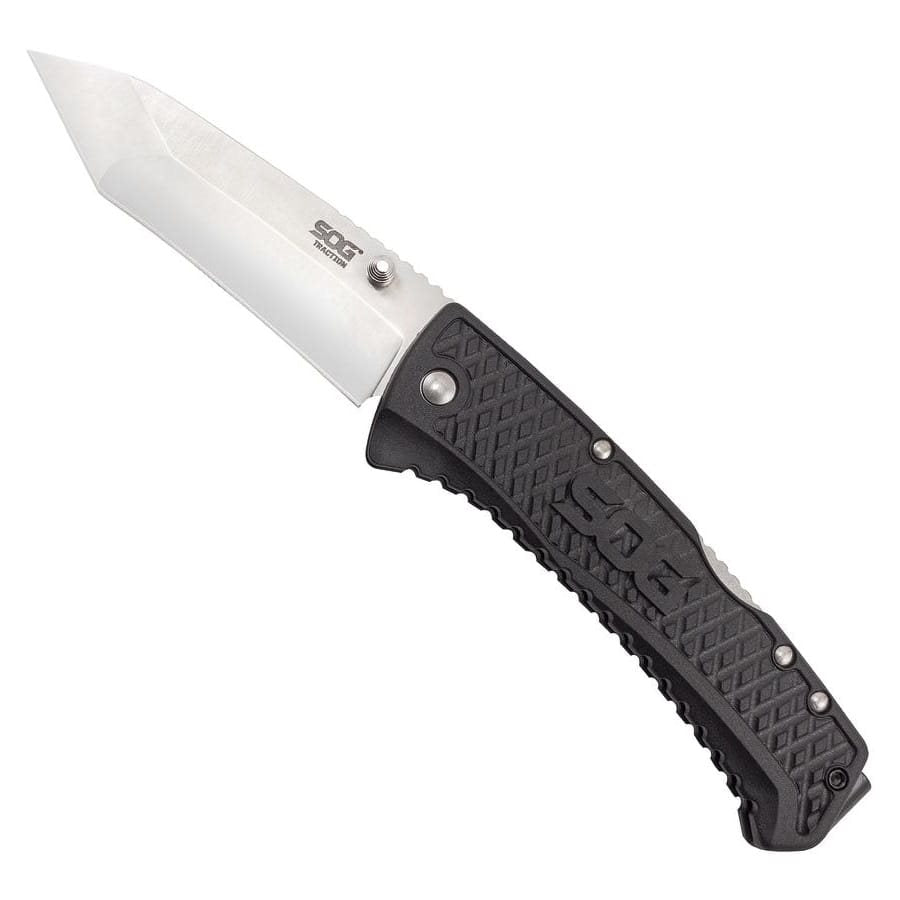 Navaja plegable TRACTION Lockback con hoja TANTO y clip de bolsillo