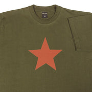 Camiseta verde RED STAR 100% algodón 170 g/m2 vista frontal