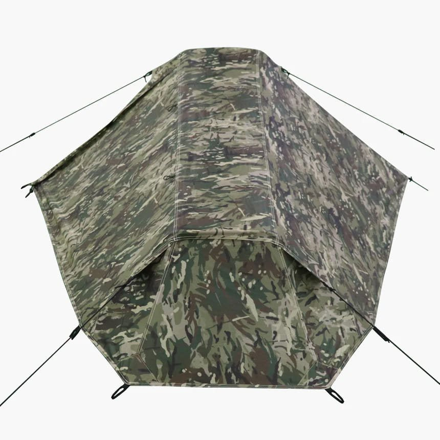 Tienda BLACKTHORN GEN2 desplegada, modelo para una persona, vista delantera