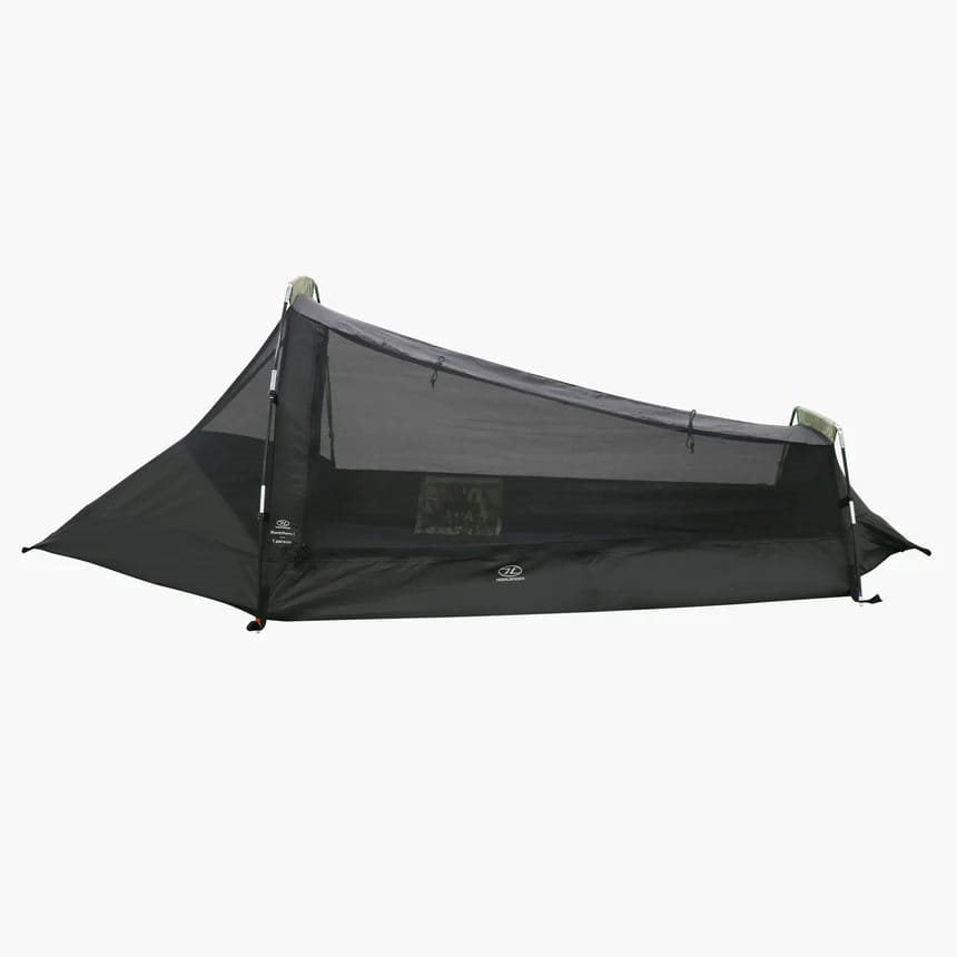 Tienda BLACKTHORN GEN2 desplegada, modelo para una persona, vista delantera