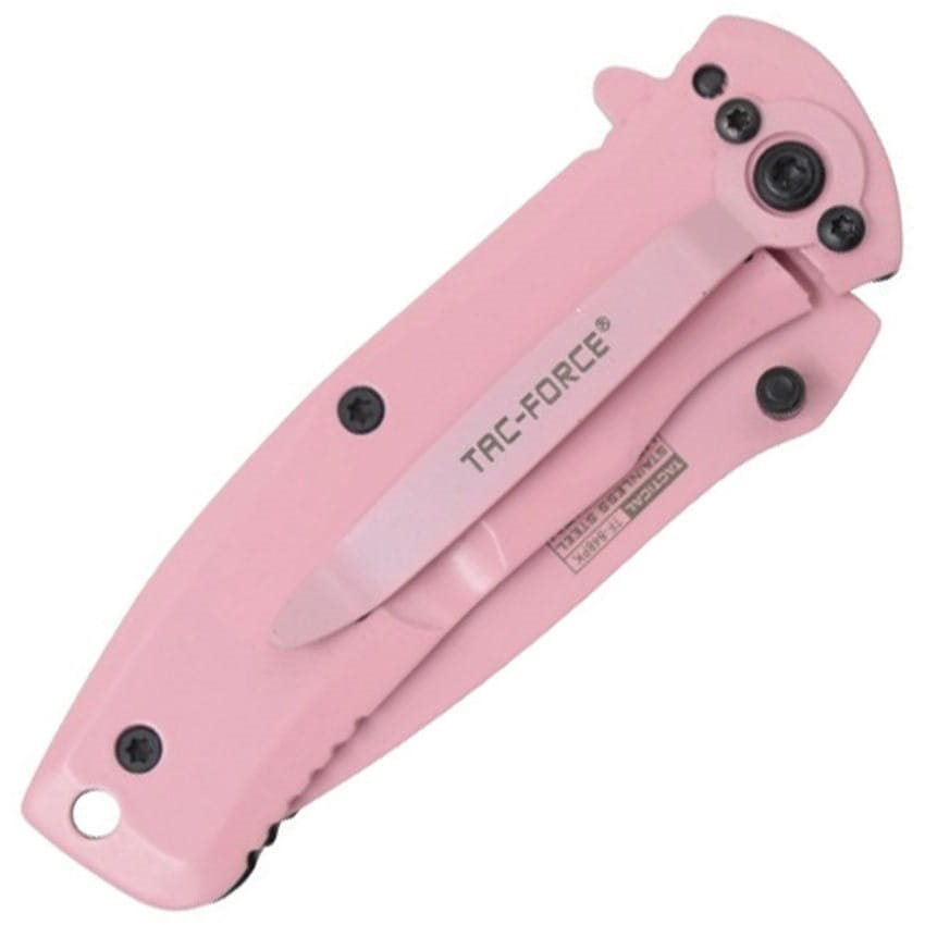 Navaja plegable TF-848 rosa con apertura asistida y filo liso