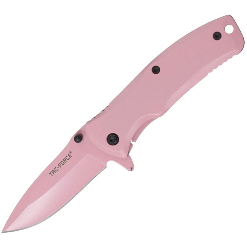 Navaja plegable TF-848 rosa con apertura asistida y filo liso