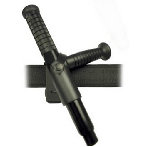 Funda rotativa MOLLE para tonfa de plástico negro con seguro anti-desprendimiento
