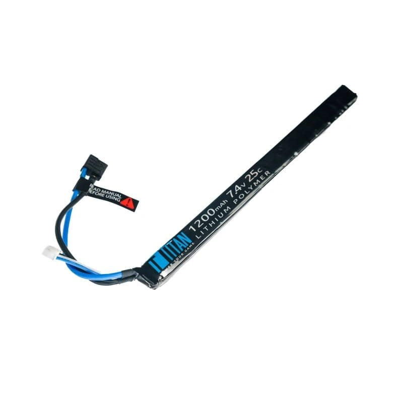 Batería Li-Pol 7,4V 1200mAh 25C con conector Dean-T en formato stick para réplicas AK