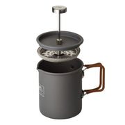 Cafetera CAMP con prensa francesa 600 ml gris, aluminio y asa plegable