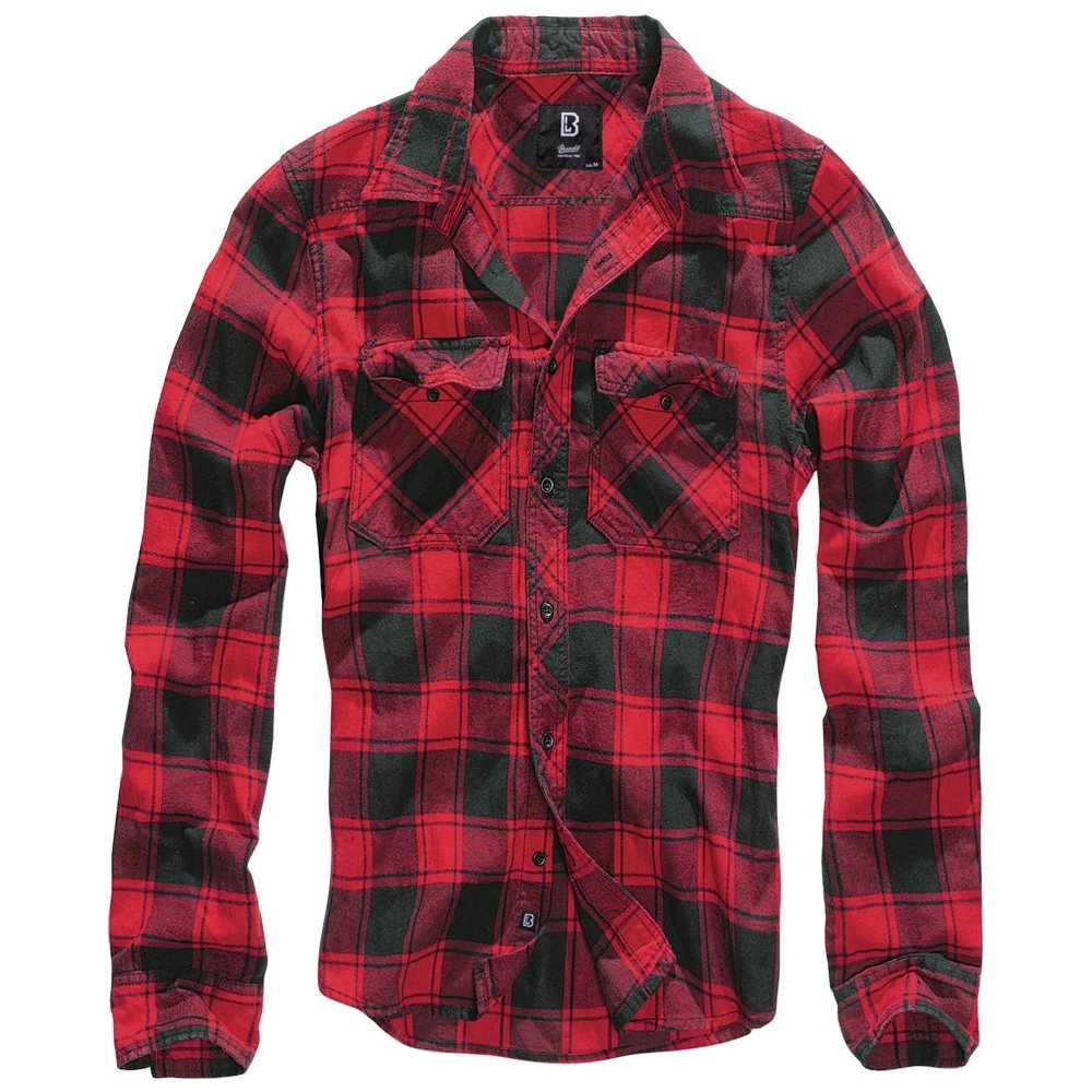 Camisa Brandit Check a cuadros negra - manga larga