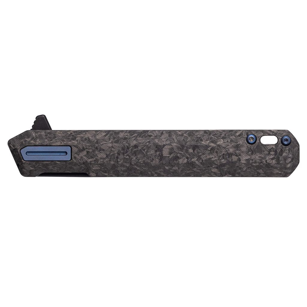 Navaja plegable TEKTO F2 BRAVO con hoja Drop point D2 y mango de fibra de carbono