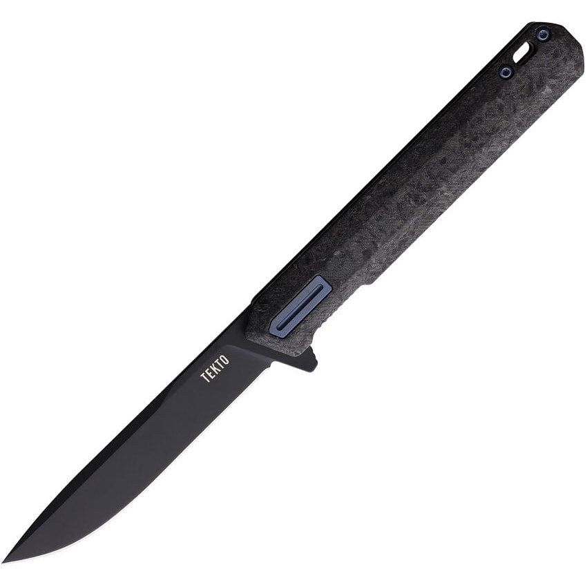 Navaja plegable TEKTO F2 BRAVO con hoja Drop point D2 y mango de fibra de carbono