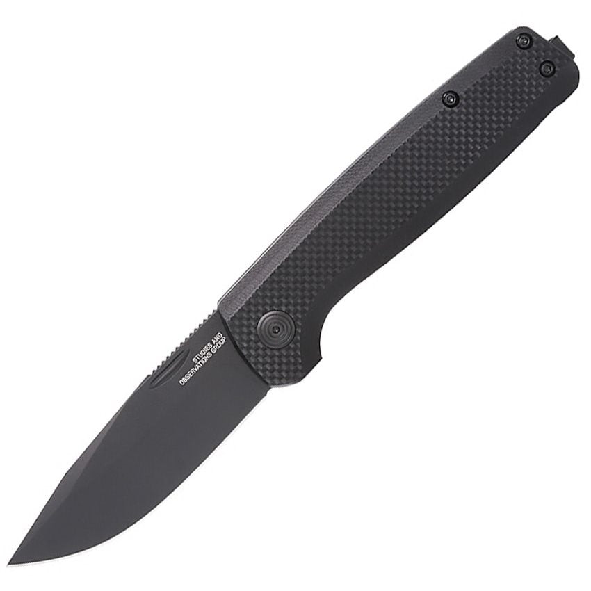 Navaja plegable TERMINUS SJ Blackout con hoja Drop Point en acero D2 y empuñadura G10