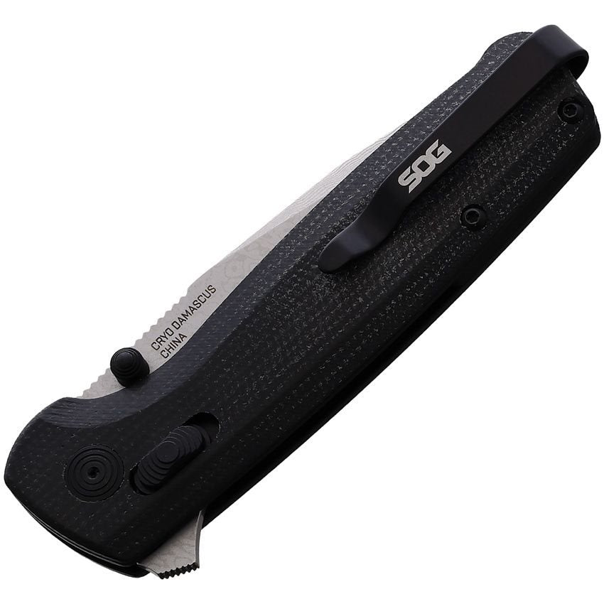 Cuchillo plegable TERMINUS XR con hoja de acero damasco, mango de G10 y fibra de carbono, longitud 18,31 cm
