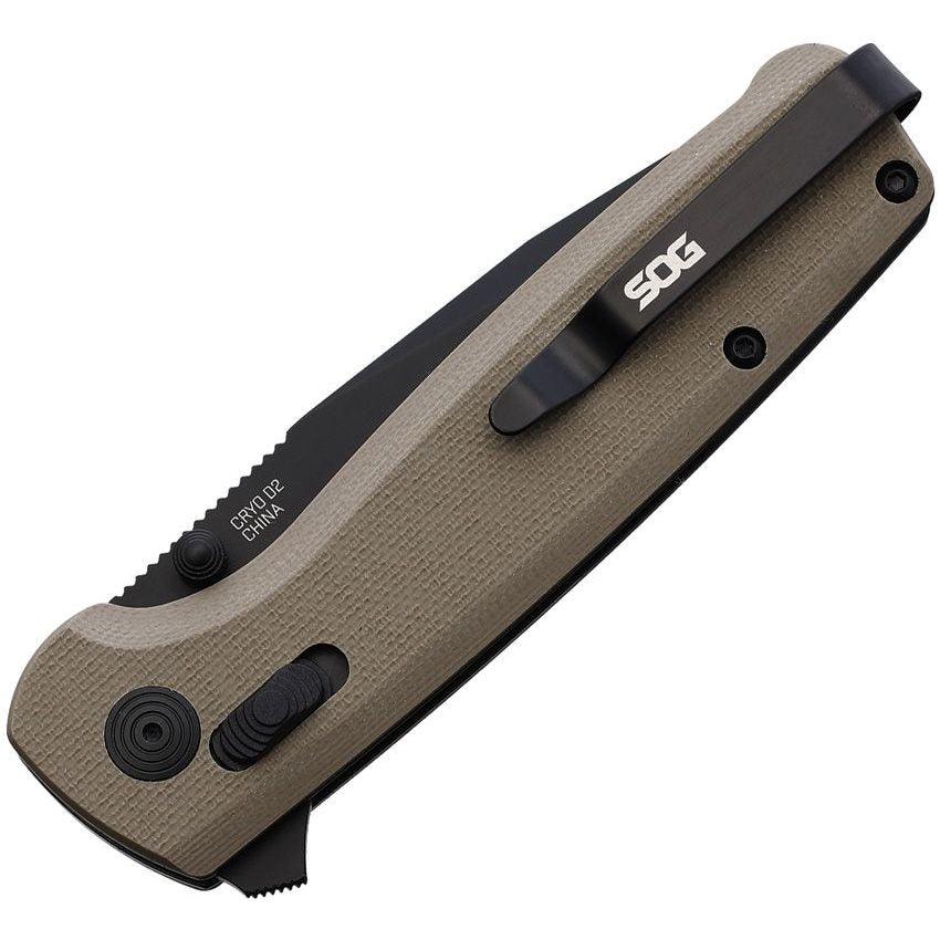 Navaja plegable TERMINUS XR G10 FDE con hoja D2 Cryo y mango G10, hoja 7,62 cm