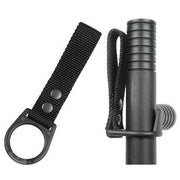 Colgador negro para tonfa y porra con lazo de nylon, plástico duro