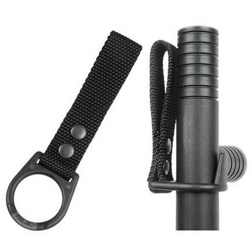 Colgador negro para tonfa y porra con lazo de nylon, plástico duro