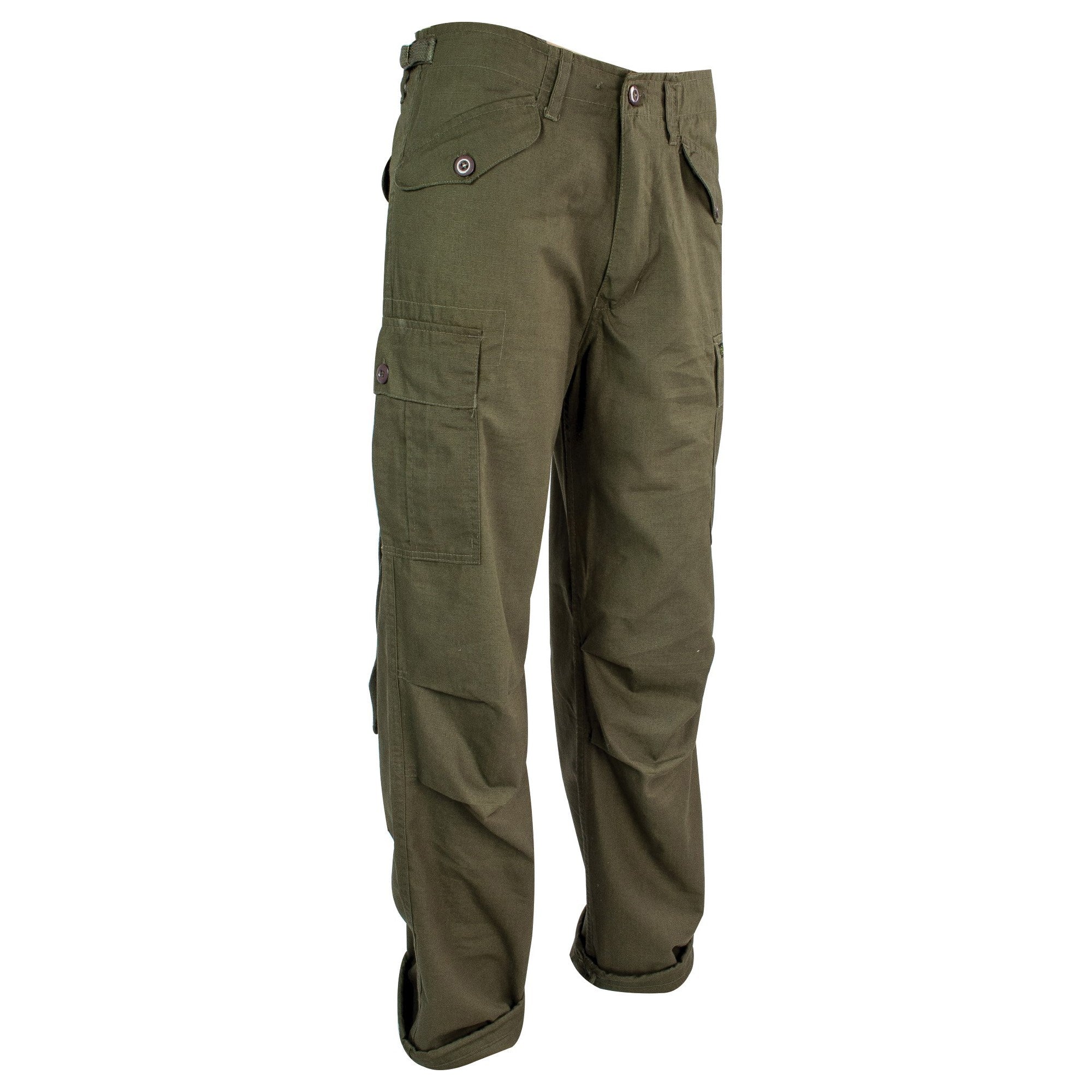 Pantalones M65 estilo militar rip-stop verdes