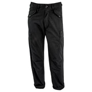 Pantalones M65 estilo militar rip-stop negros con cintura ajustable y múltiples bolsillos