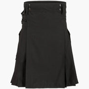 Kilt COMBAT rip-stop negro con bolsillos - vista general