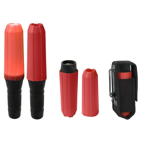 Kit policial nocturno TREX 3 con linterna FLT-3AAA, cono señalizador rojo y funda de nailon
