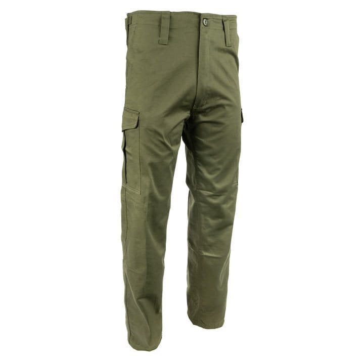 Pantalones Mil-Com verdes de algodón grueso preencogido
