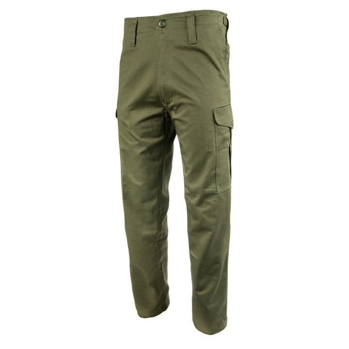 Pantalones Mil-Com verdes de algodón grueso preencogido