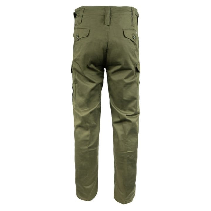 Pantalones Mil-Com verdes de algodón grueso preencogido