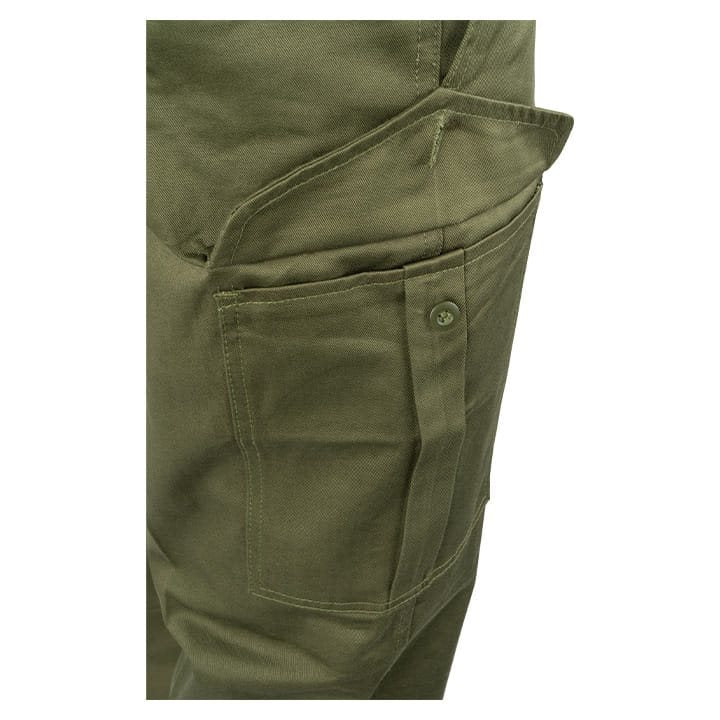 Pantalones Mil-Com verdes de algodón grueso preencogido