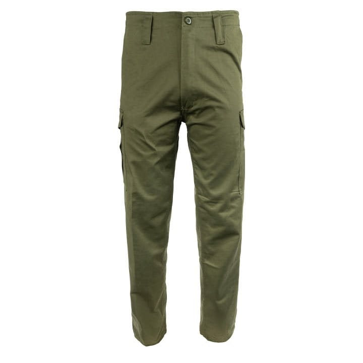 Pantalones Mil-Com verdes de algodón grueso preencogido