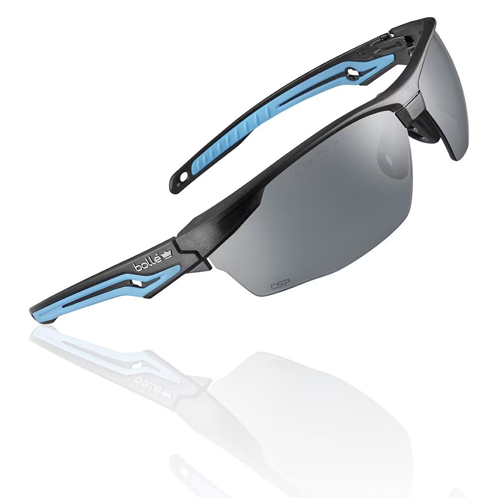 Gafas de protección TRYON montura azul lentes ahumadas polarizadas PLATINUM