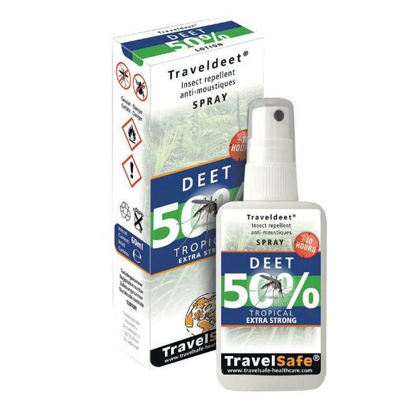 Spray repelente Traveldeet 50% DEET - protección contra mosquitos y garrapatas