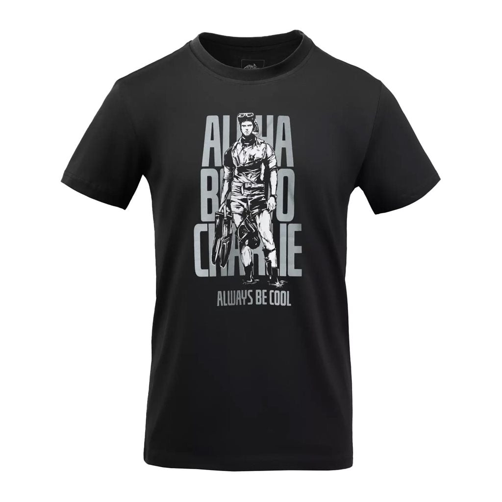 Camiseta ALFA BRAVO CHARLIE negra Helikon-Tex - vista frontal