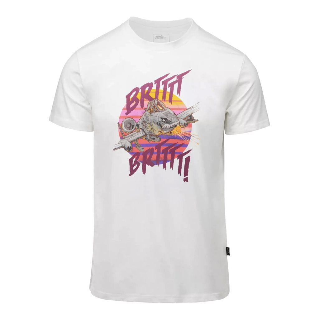Camiseta A10 WARTHOG blanca de algodón Helikon-Tex, corte clásico
