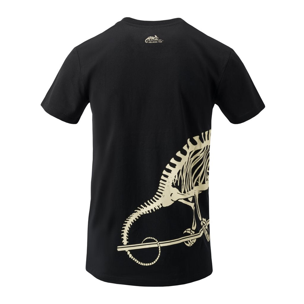 Camiseta negra con diseño de esqueleto de camaleón Helikon-Tex