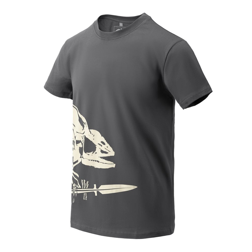 Camiseta Skelet Chameleona Helikon-Tex en algodón grueso, manga corta y motivo de esqueleto camaleón