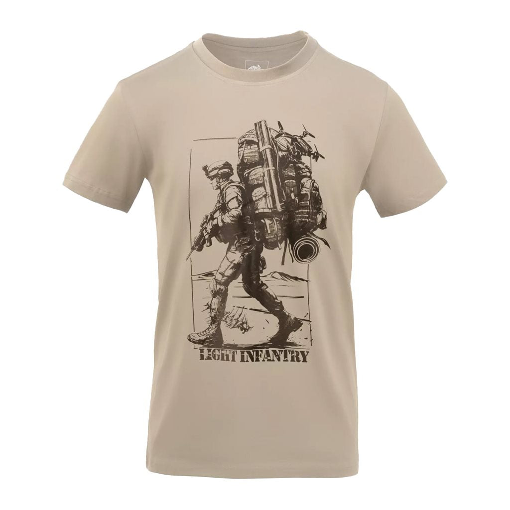 Camiseta Helikon-Tex LIGHT INFANTRY khaki de algodón manga corta